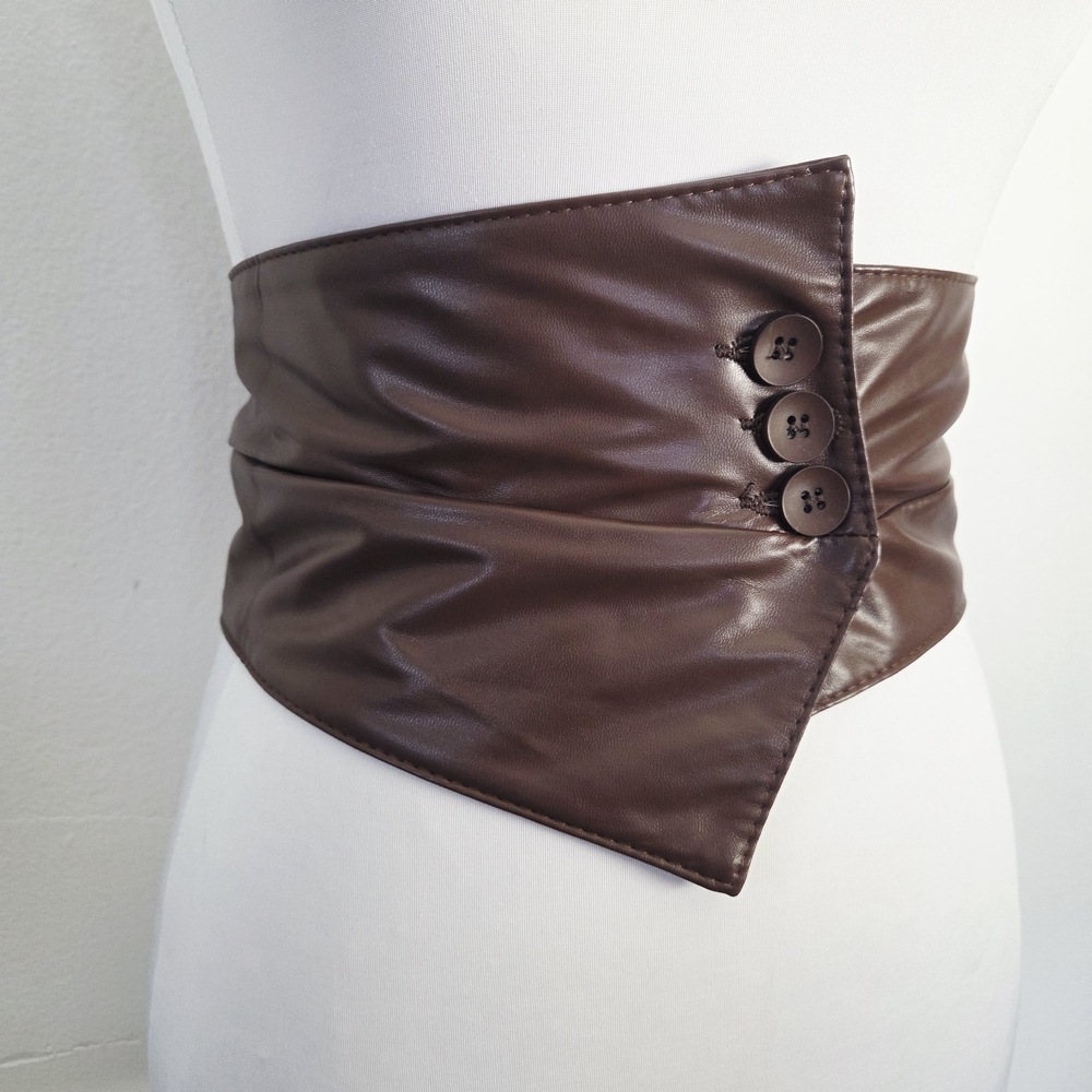 Stretchy wide brown waist belt (COMING SOON) - Picture 6 of 10